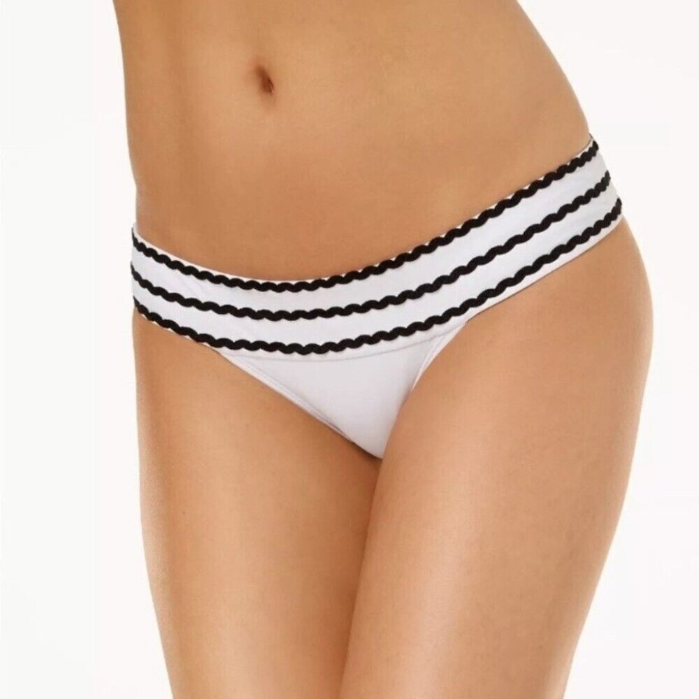 NWOT Hula Honey Rick Rack & Roll Bikini Bottoms Medium White Black Jr’s M New